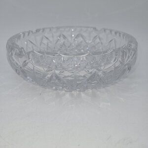 Ceska 8" Hand Cut Lead‎ Crystal Ashtray Bohemian Czech Starburst Heavy Cut Glass